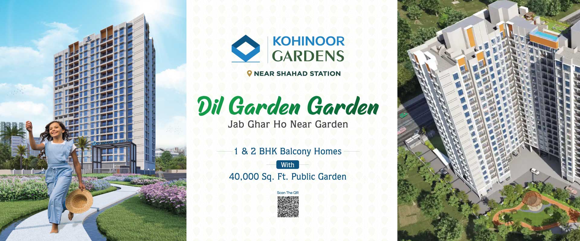 Kohinoor Gardens Shahad – 1 & 2 BHK Flats Near Shahad Station | Starting ₹37.26L