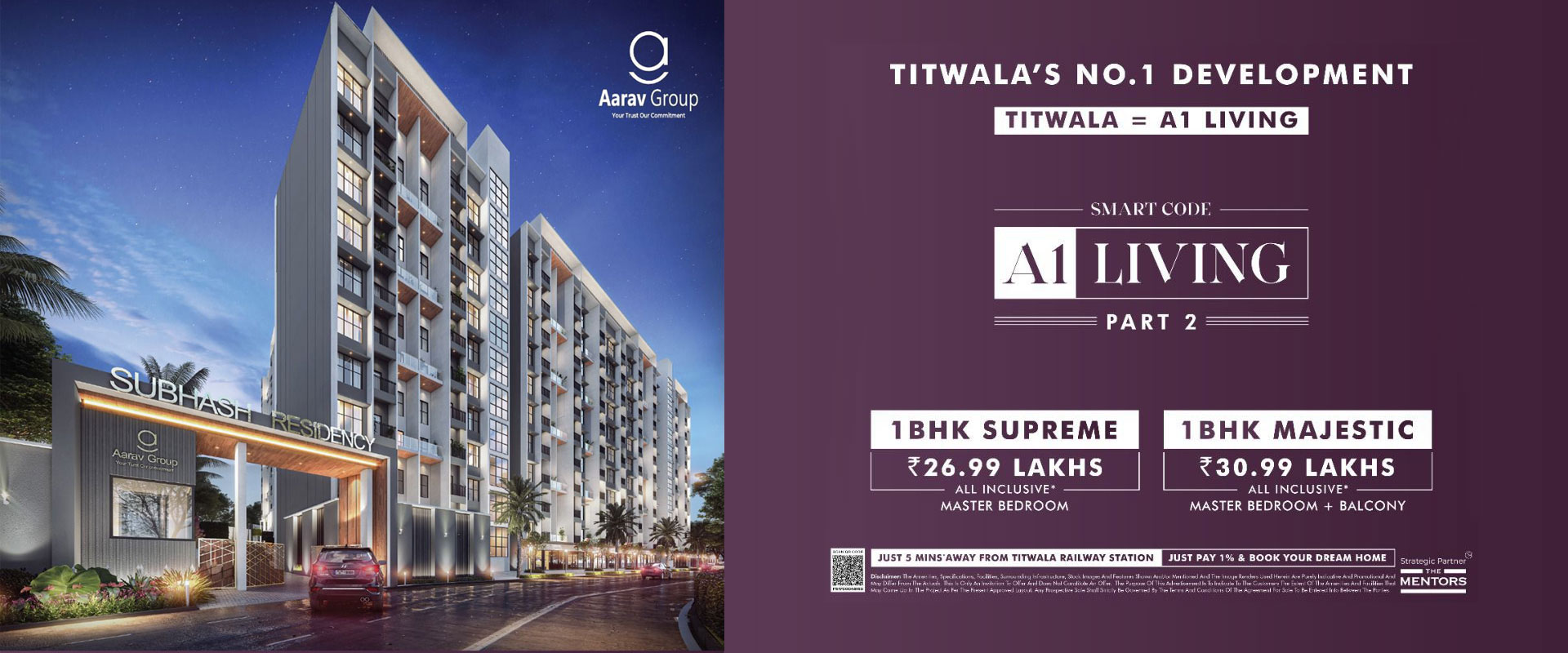 A1 Living Titwala Price | Smart 1 BHK Homes with Luxury
