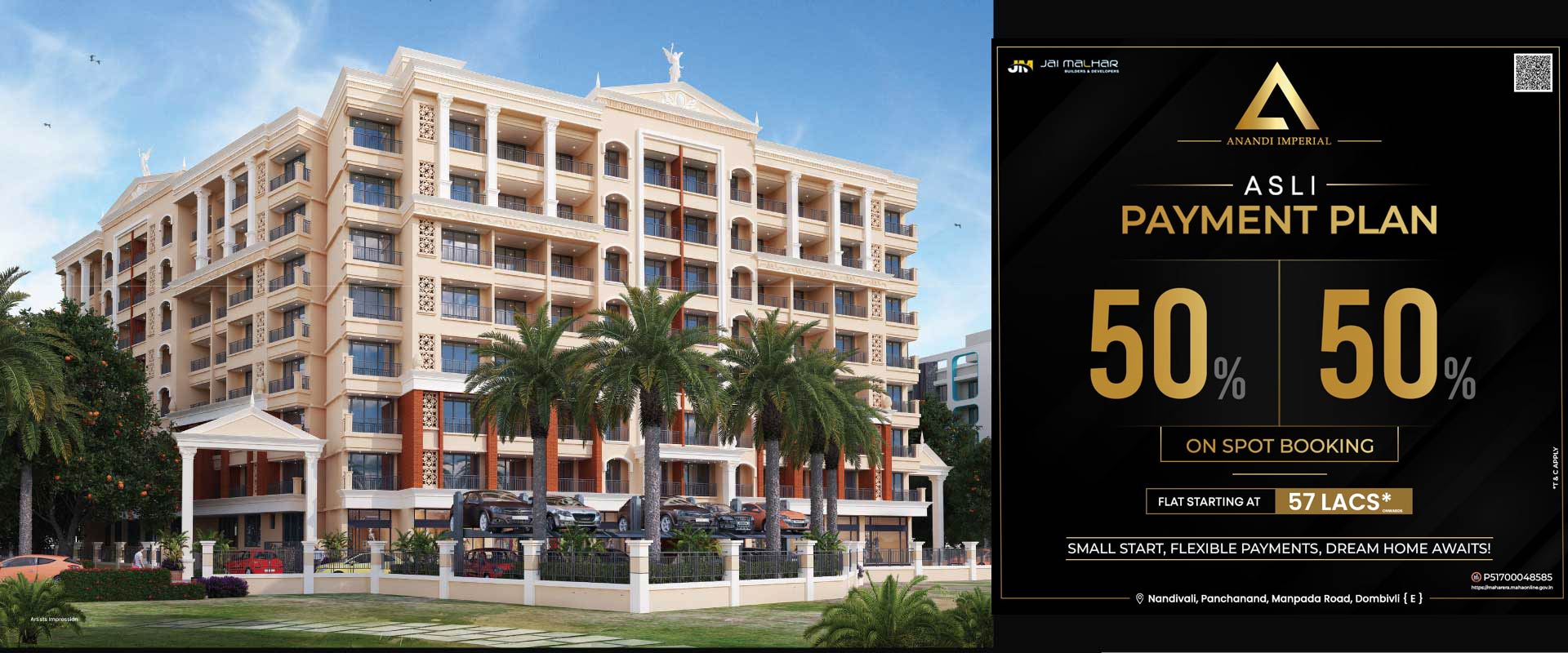 1 BHK Flats For Sale in P & T Colony | Anandi Imperial Dombivli East