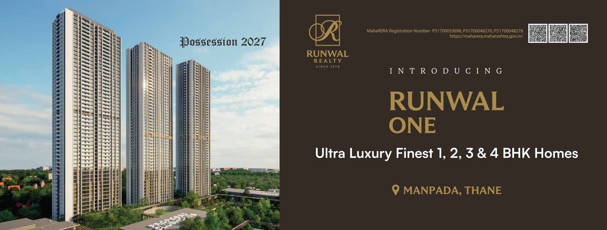 Runwal One Thane West - Premium 2 and 3 BHK Apartments in Manpada