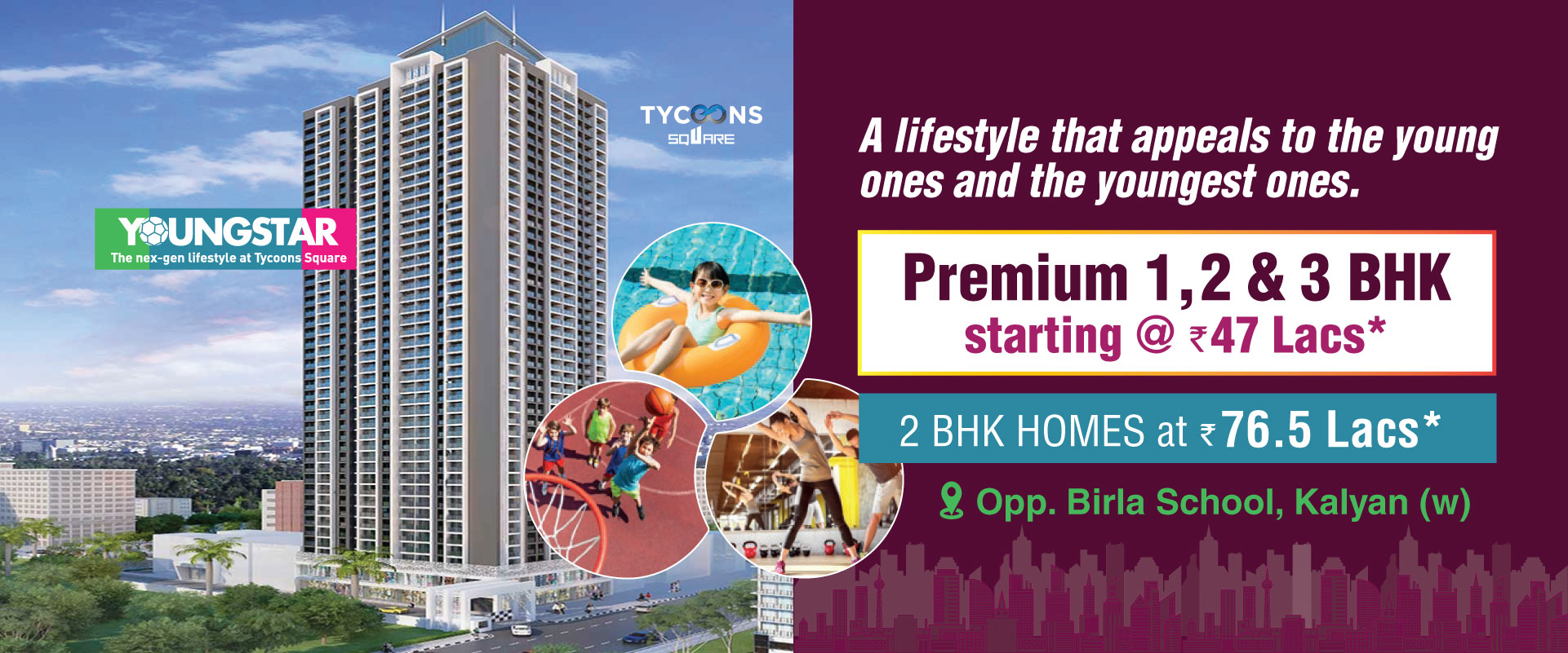 Tycoons Youngstar Kalyan 1, 2, 3 BHK Flats at Tycoons Square