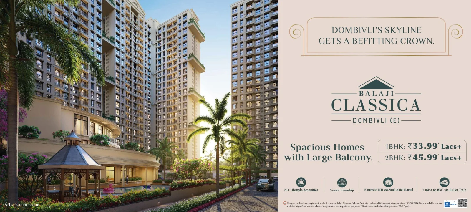 Balaji Classica 1 BHK – Starting at ₹35 Lakhs | Affordable Luxury Homes