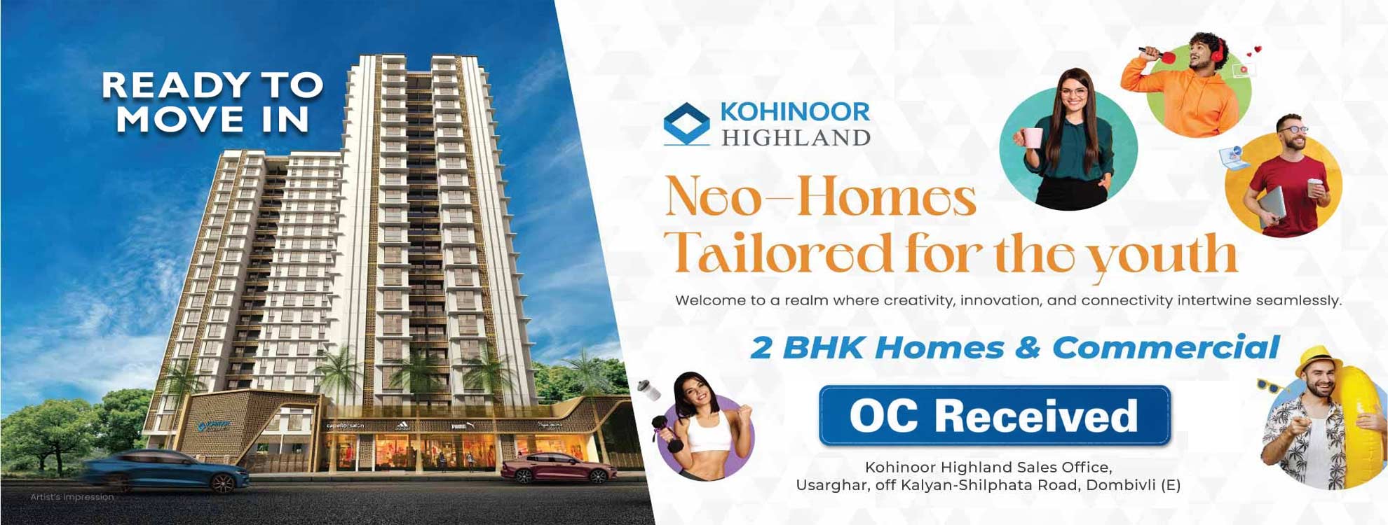 2 BHK Flat Near Diva Station | Luxury Home by Kohinoor Group