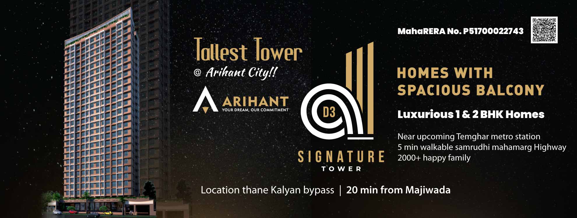 Arihant City Signature Tower | 1 & 2 BHK Bhiwandi Bypass