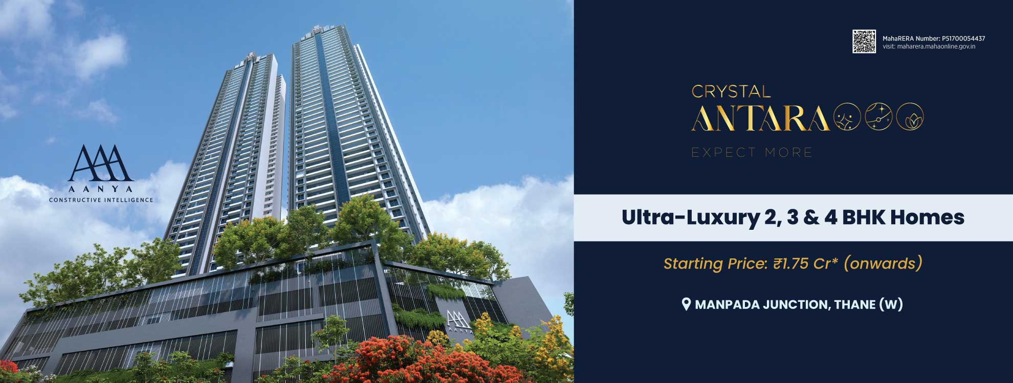 Crystal Antras Thane | Luxury 2, 3 & 4 BHK Apartments with Largest Decks