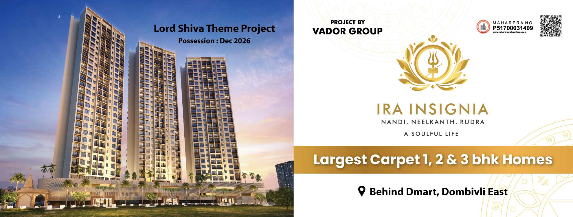 Ira Insignia Dombivli East – 1, 2 & 3 BHK Flats by Vador Group