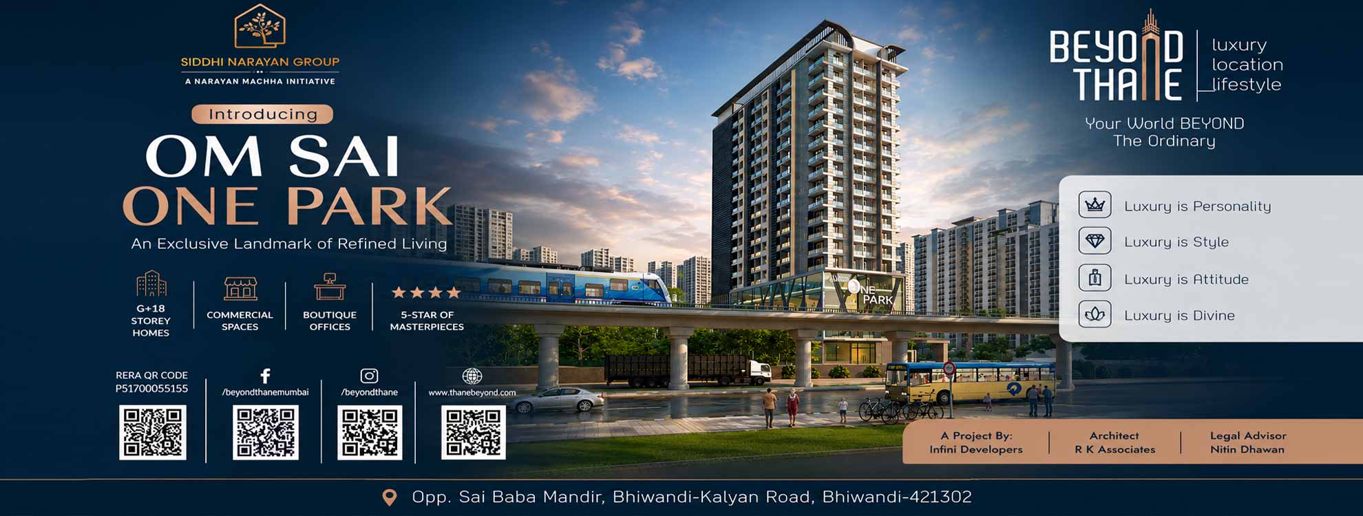Om Sai One Park Bhiwandi | Premium 1 & 2 BHK Flats in Themghar
