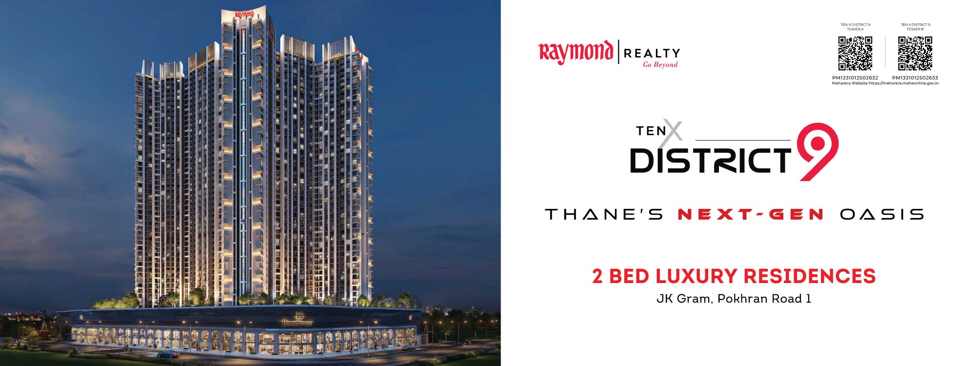 Raymond TenX District 9 Thane West | 2 & 3 BHK Flats at Pokhran Road